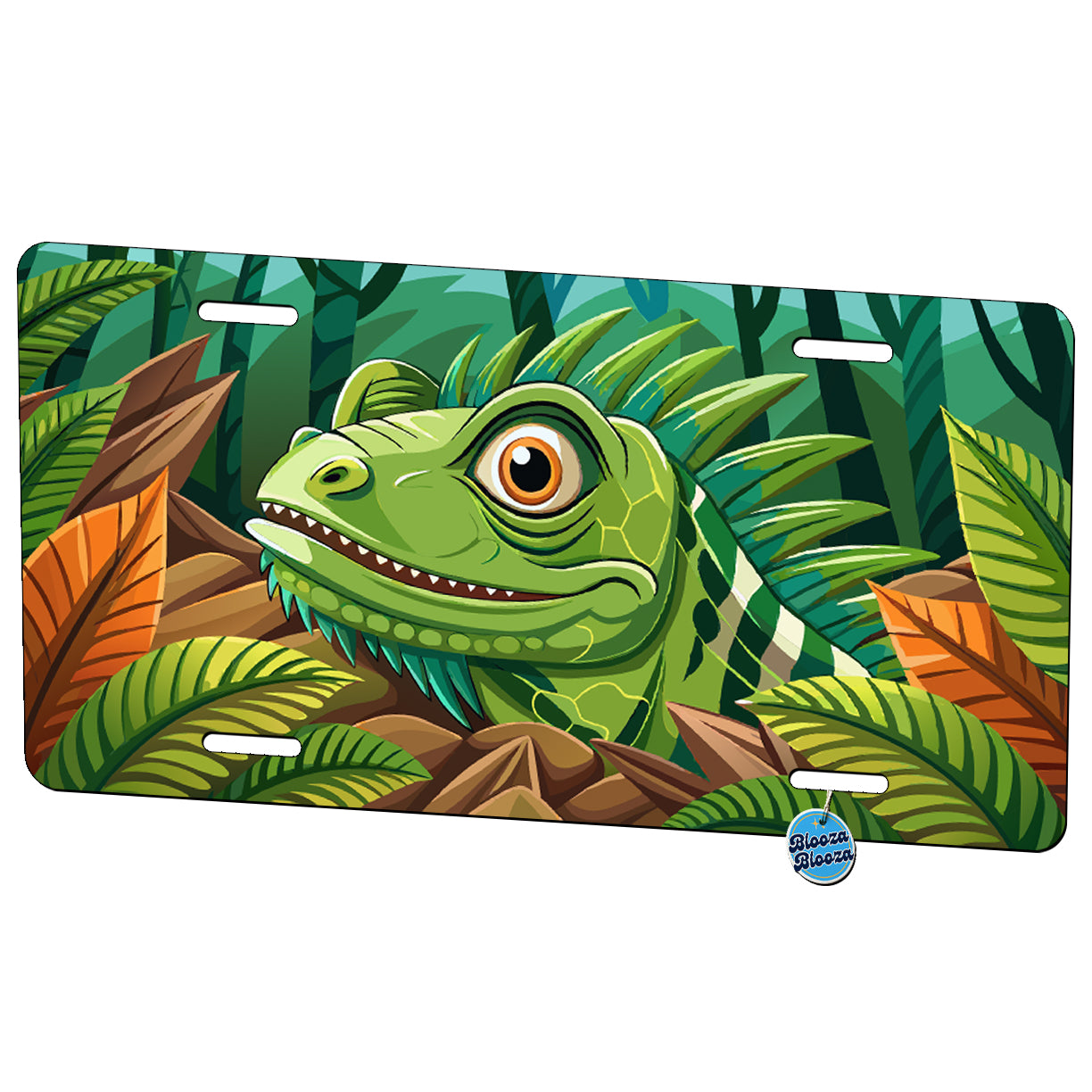 Peeking Iguana Metal Vanity Novelty Tag License Plate for Trucks Cars SUVs