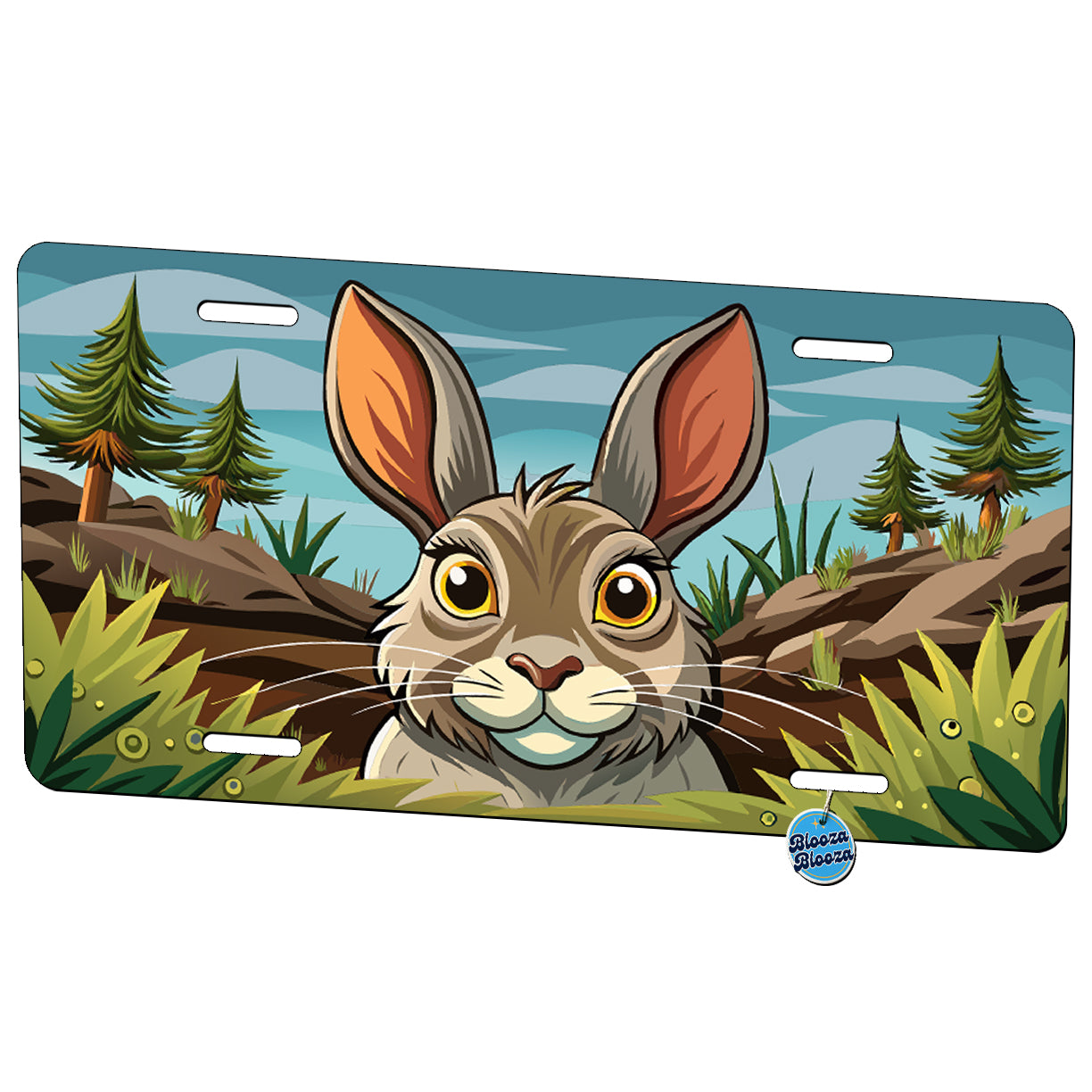 Peeking Jackrabbit Rabbit Metal Vanity Novelty Tag License Plate for Trucks Cars SUVs