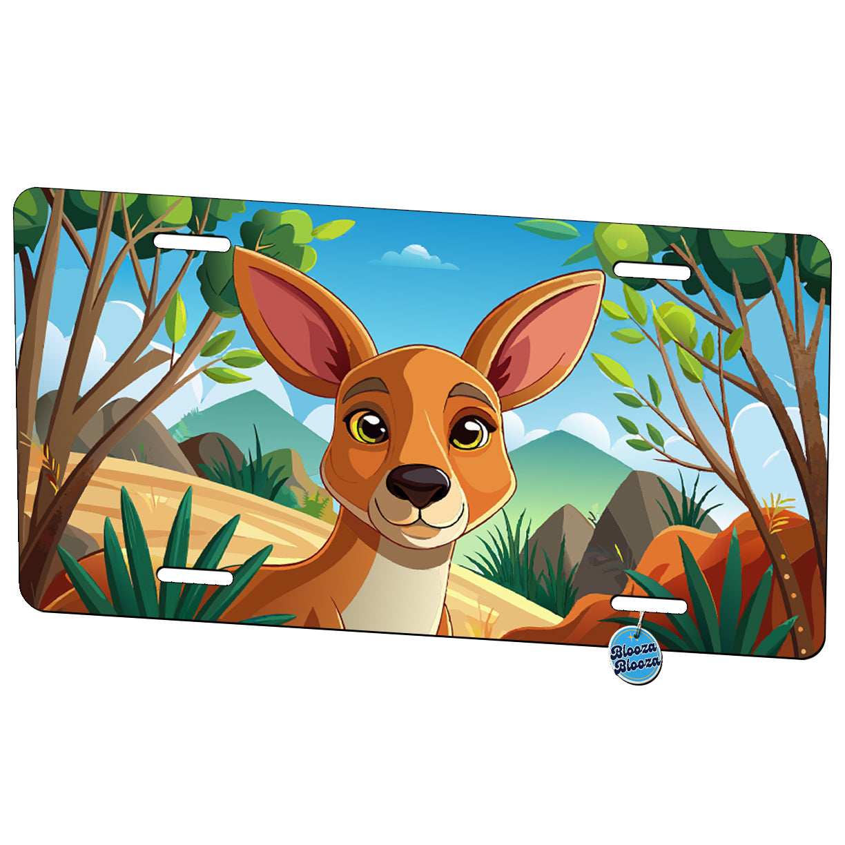 Peeking Kangaroo Metal Vanity Novelty Tag License Plate for Trucks Cars SUVs