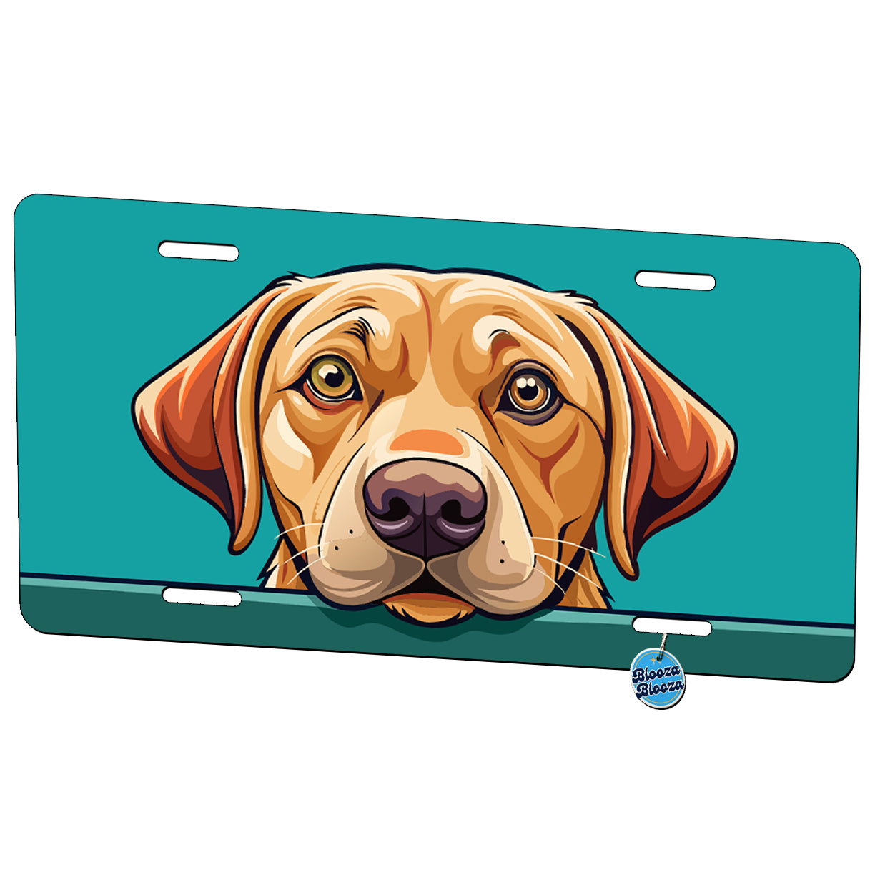 Peeking Labrador Retriever Dog Metal Vanity Novelty Tag License Plate for Trucks Cars SUVs