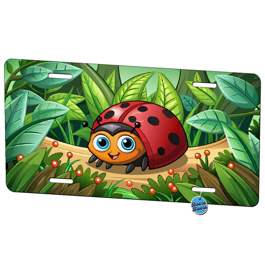 Peeking Ladybug Metal Vanity Novelty Tag License Plate for Trucks Cars SUVs