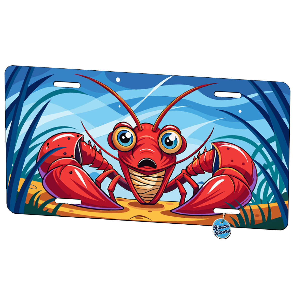 Peeking Lobster Metal Vanity Novelty Tag License Plate for Trucks Cars SUVs