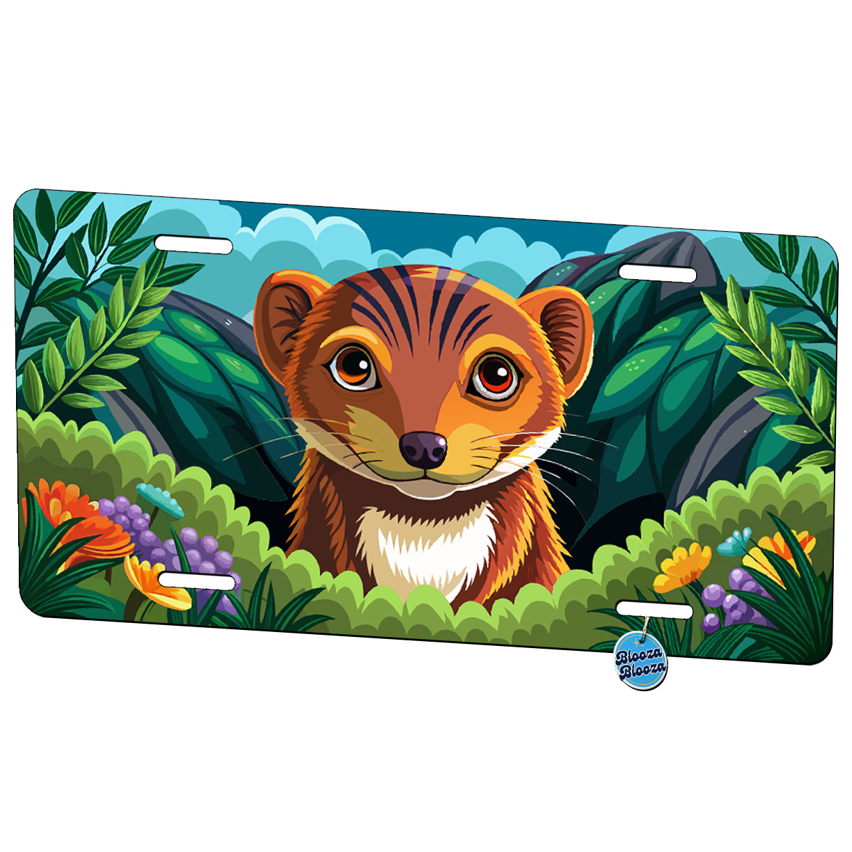 Peeking Mongoose Metal Vanity Novelty Tag License Plate for Trucks Cars SUVs