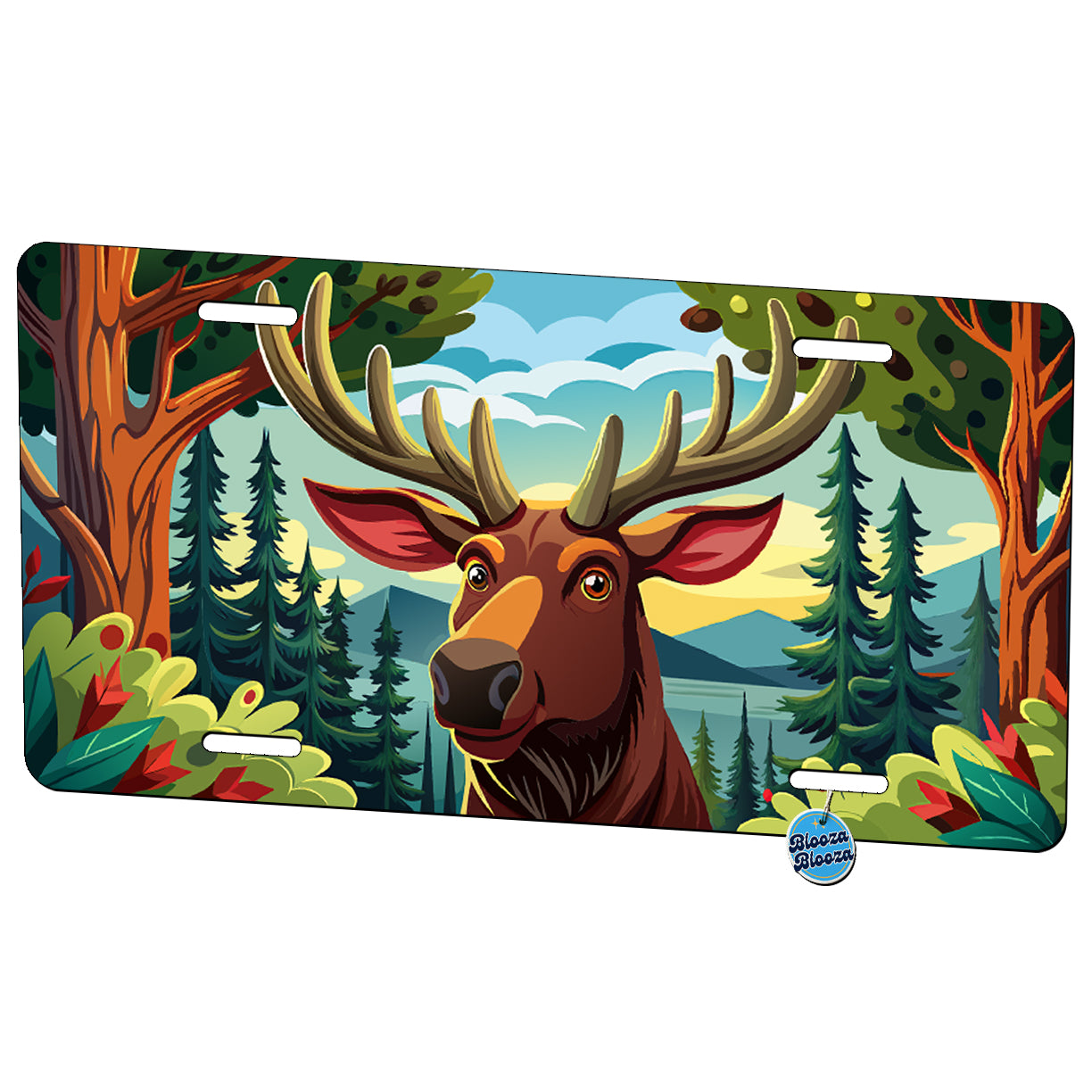 Peeking Moose Cute Metal Vanity Novelty Tag License Plate for Trucks Cars SUVs