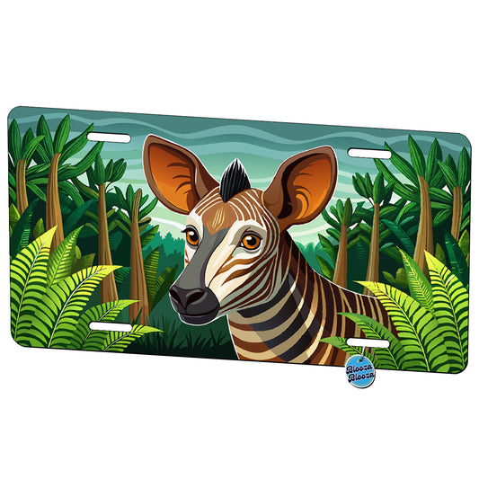 Peeking Okapi Metal Vanity Novelty Tag License Plate for Trucks Cars SUVs