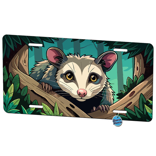 Peeking Opossum Metal Vanity Novelty Tag License Plate for Trucks Cars SUVs