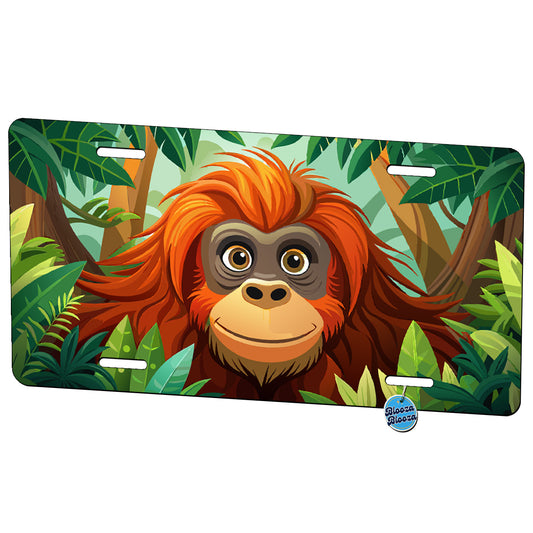 Peeking Orangutan Ape Metal Vanity Novelty Tag License Plate for Trucks Cars SUVs