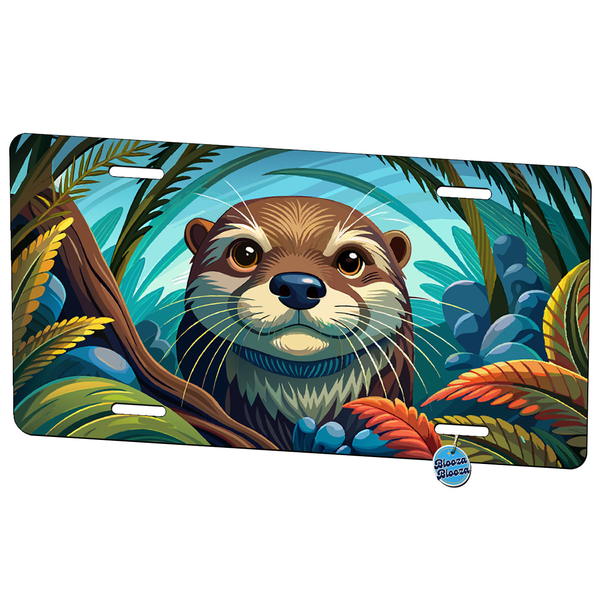 Peeking Otter Metal Vanity Novelty Tag License Plate for Trucks Cars SUVs