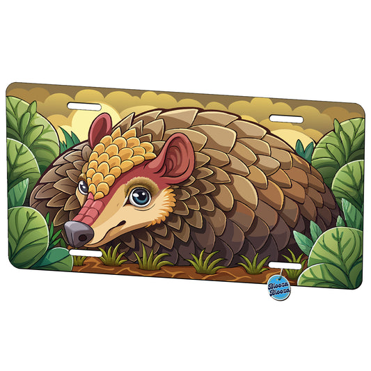 Peeking Pangolin Metal Vanity Novelty Tag License Plate for Trucks Cars SUVs