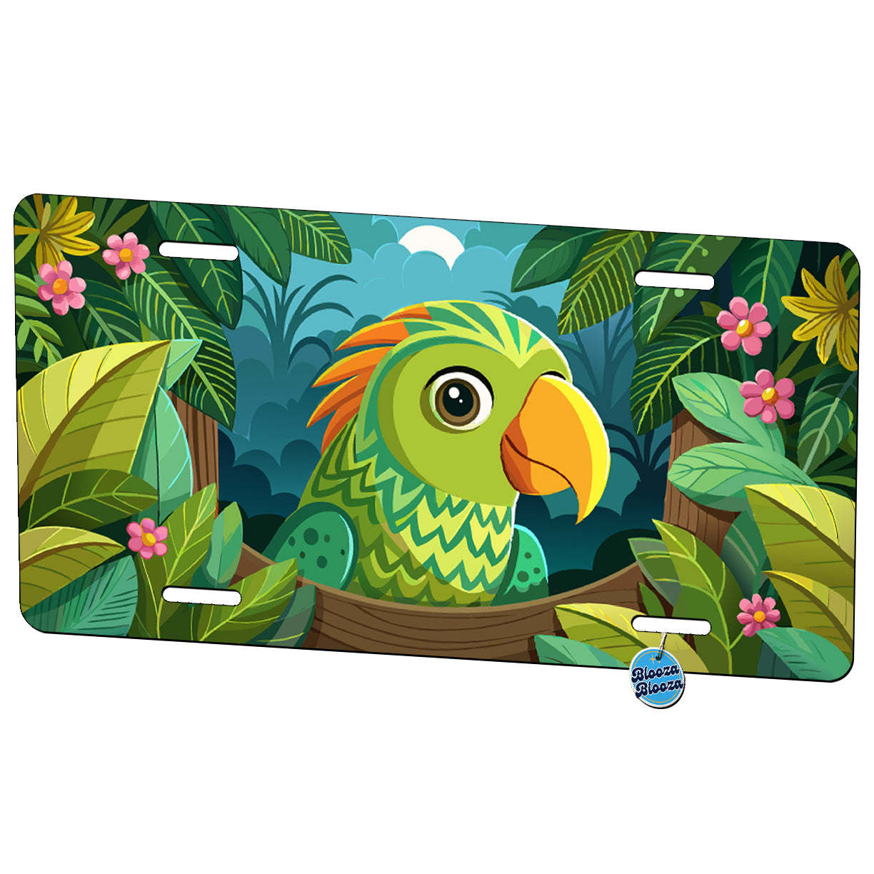 Peeking Parakeet Bird Metal Vanity Novelty Tag License Plate for Trucks Cars SUVs
