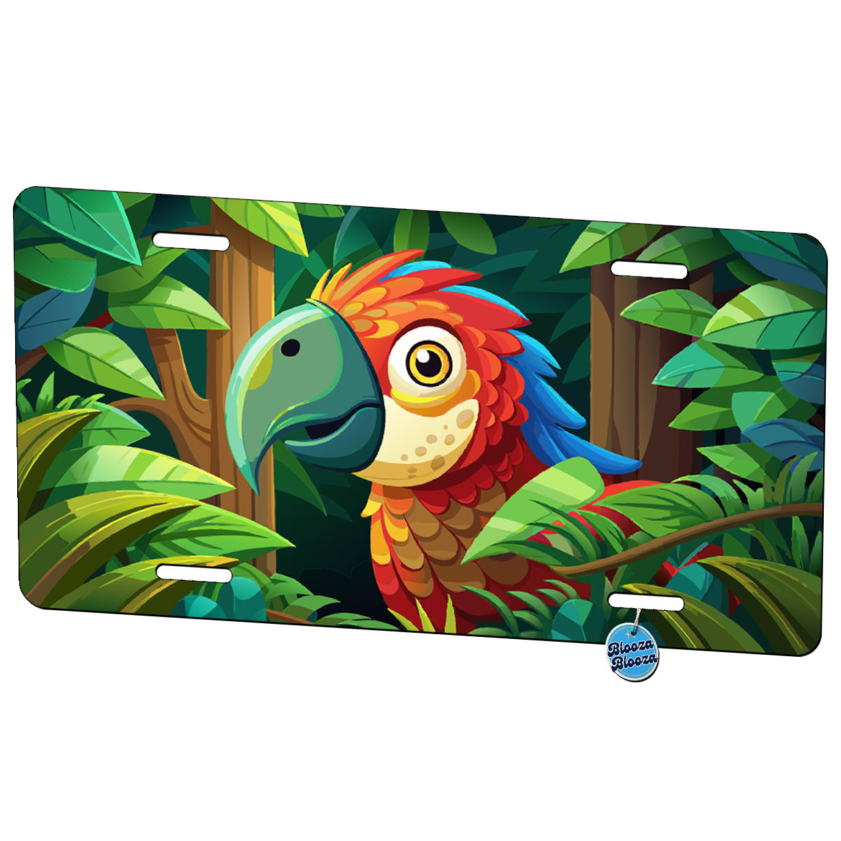 Peeking Parrot Bird Metal Vanity Novelty Tag License Plate for Trucks Cars SUVs