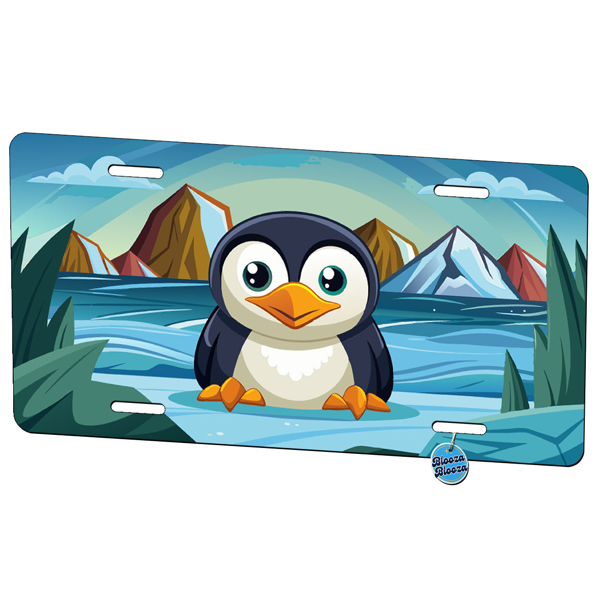 Peeking Penguin Metal Vanity Novelty Tag License Plate for Trucks Cars SUVs