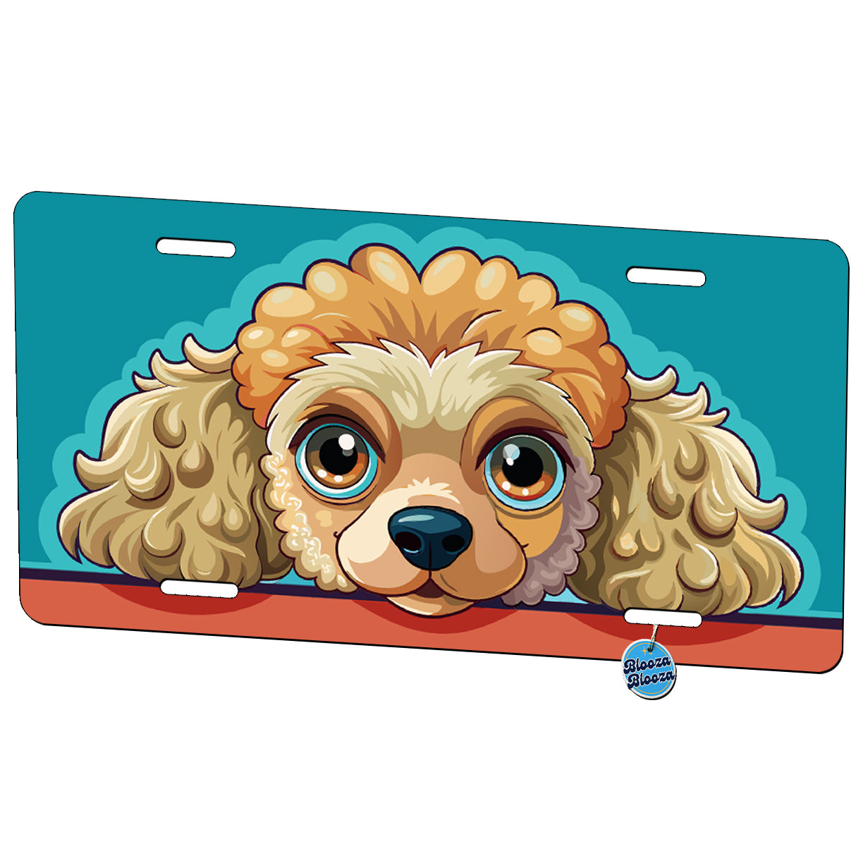 Peeking Poodle Dog Metal Vanity Novelty Tag License Plate for Trucks Cars SUVs