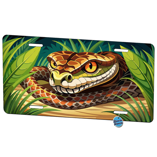 Peeking Rattlesnake Metal Vanity Novelty Tag License Plate for Trucks Cars SUVs