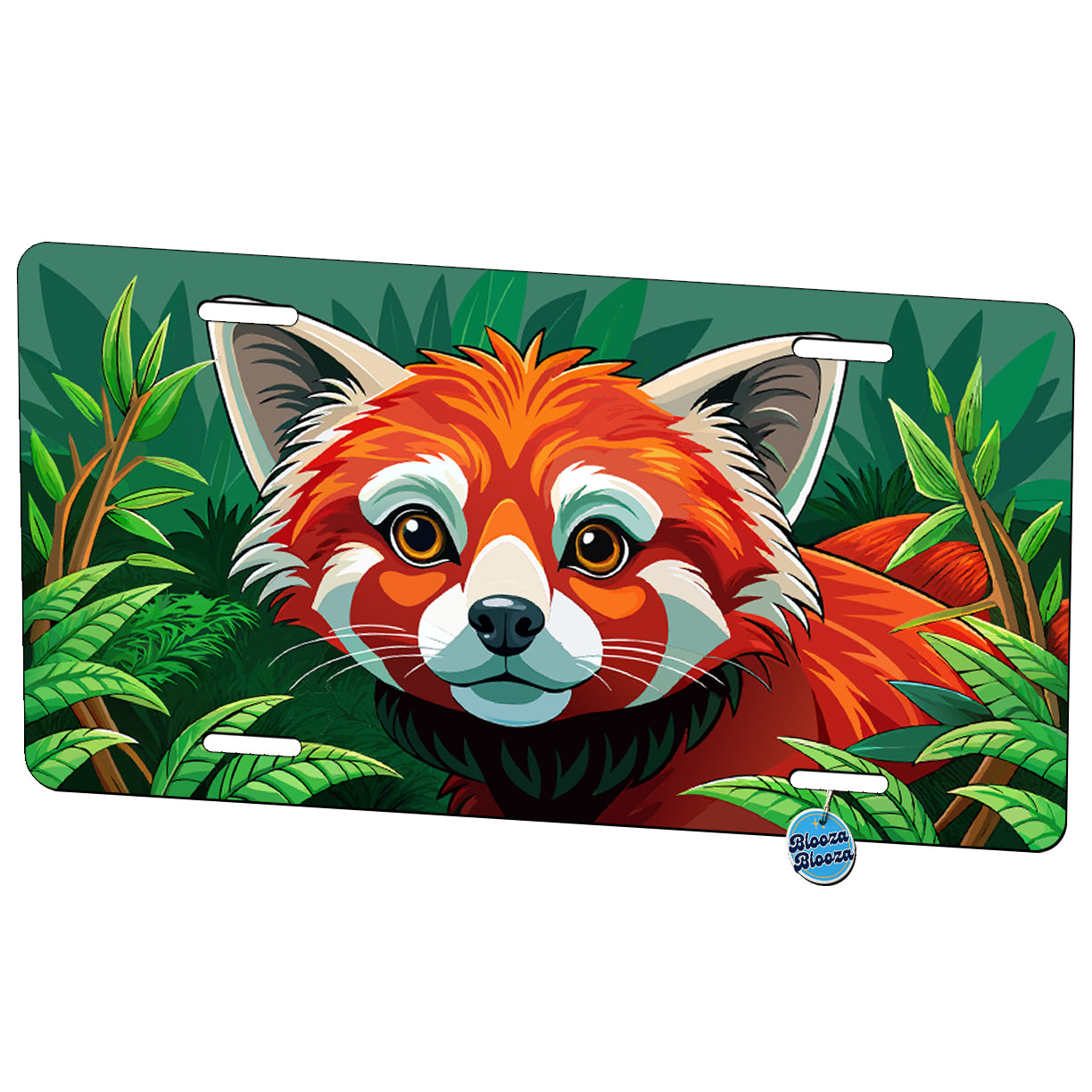 Peeking Red Panda Metal Vanity Novelty Tag License Plate for Trucks Cars SUVs