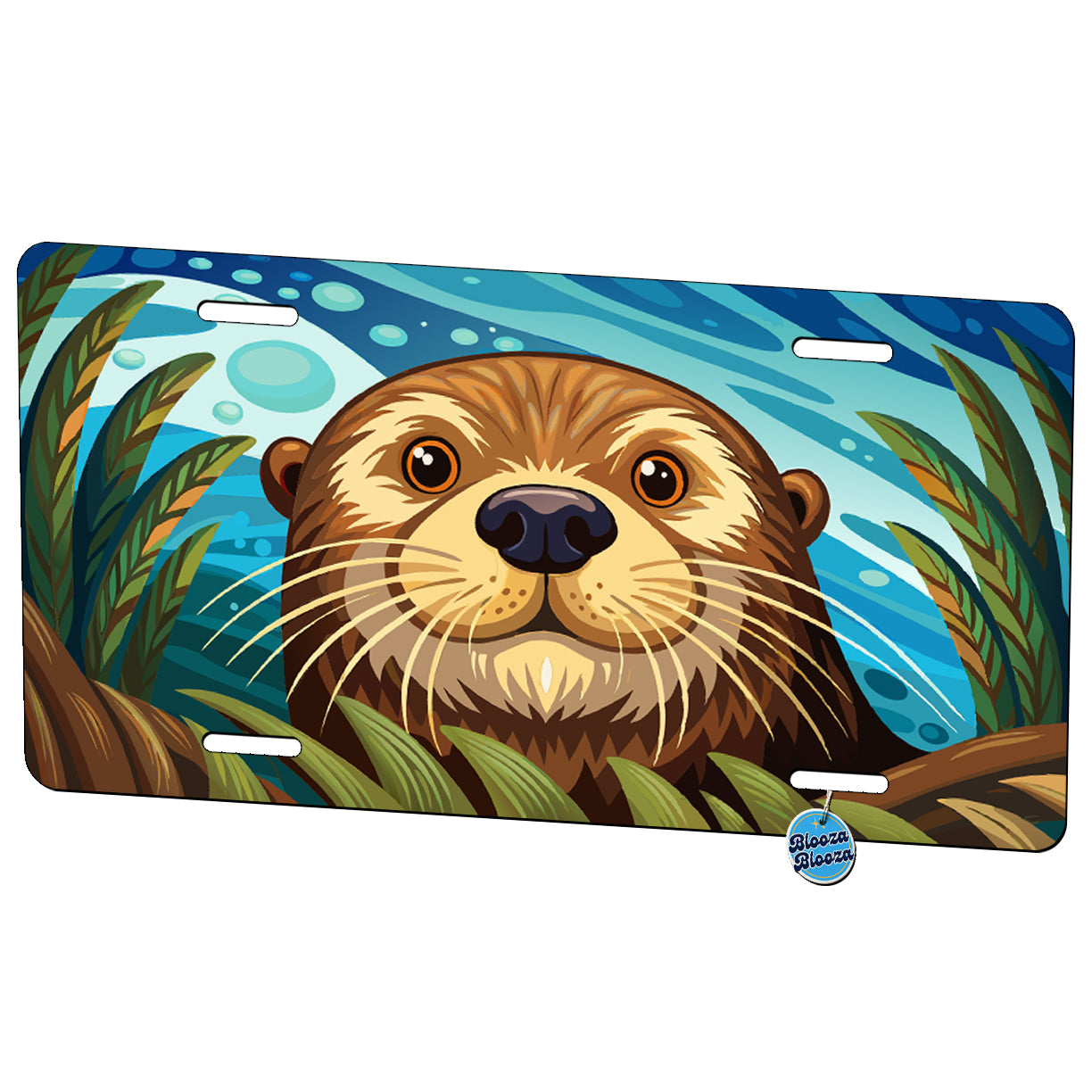 Peeking Sea Otter Metal Vanity Novelty Tag License Plate for Trucks Cars SUVs