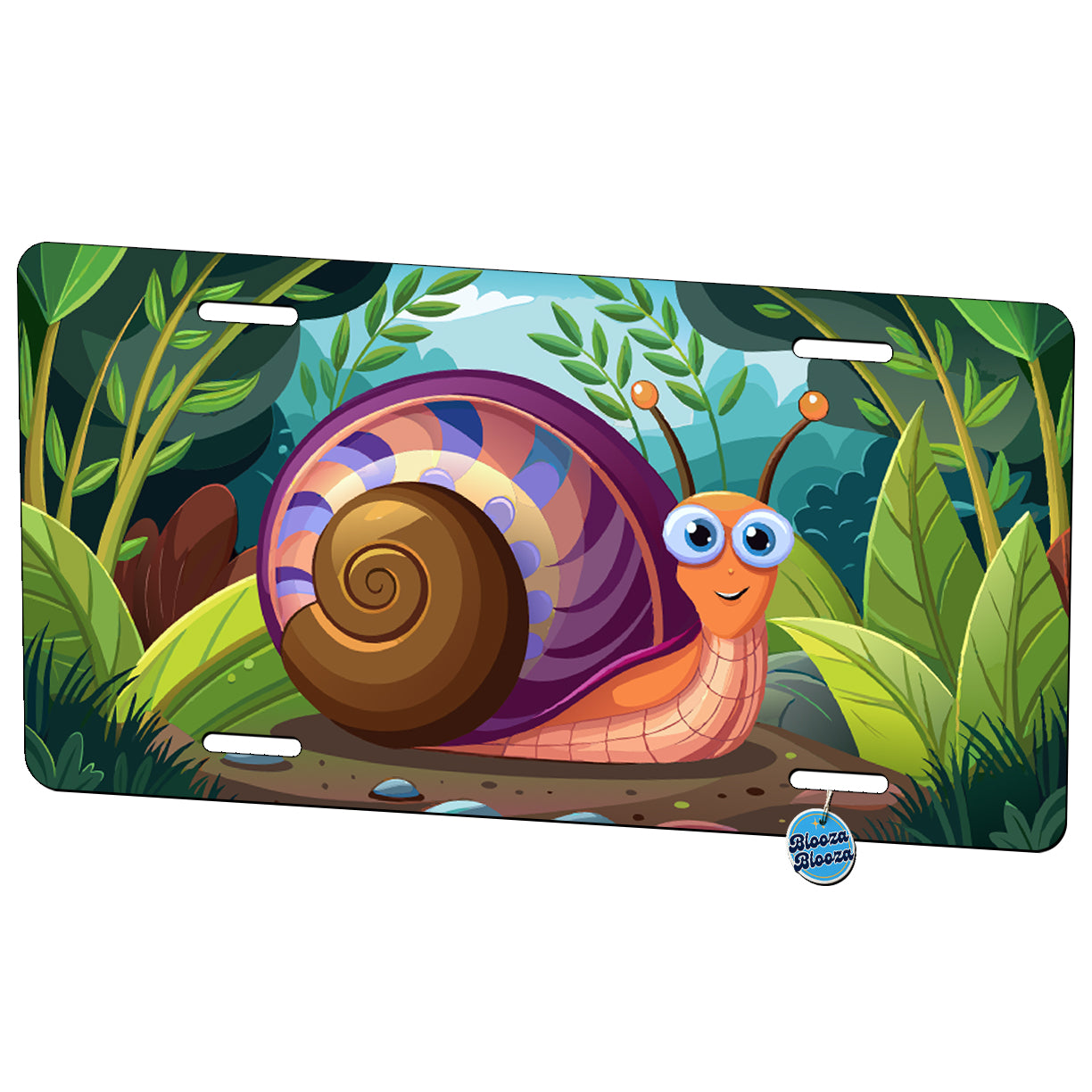 Peeking Snail Metal Vanity Novelty Tag License Plate for Trucks Cars SUVs