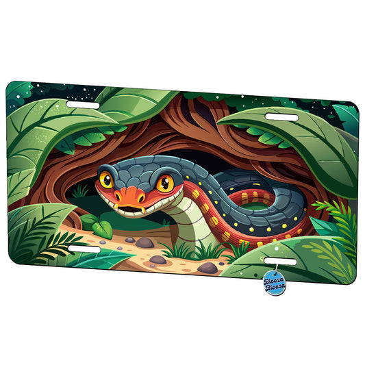 Peeking Snake Metal Vanity Novelty Tag License Plate for Trucks Cars SUVs