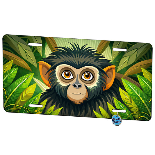 Peeking Spider Monkey Metal Vanity Novelty Tag License Plate for Trucks Cars SUVs
