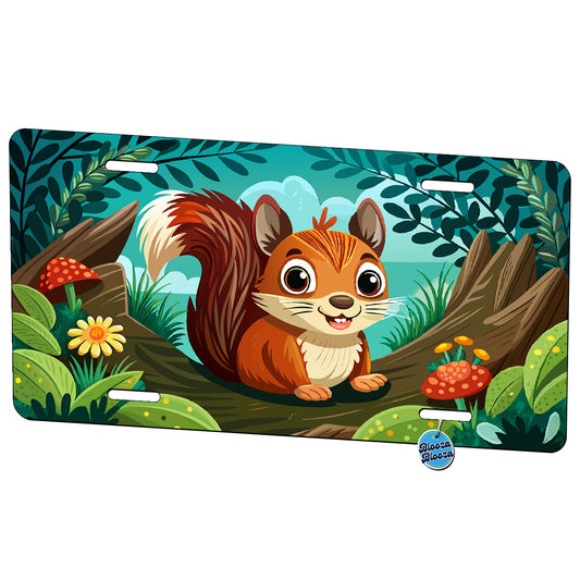 Peeking Squirrel Cute Metal Vanity Novelty Tag License Plate for Trucks Cars SUVs