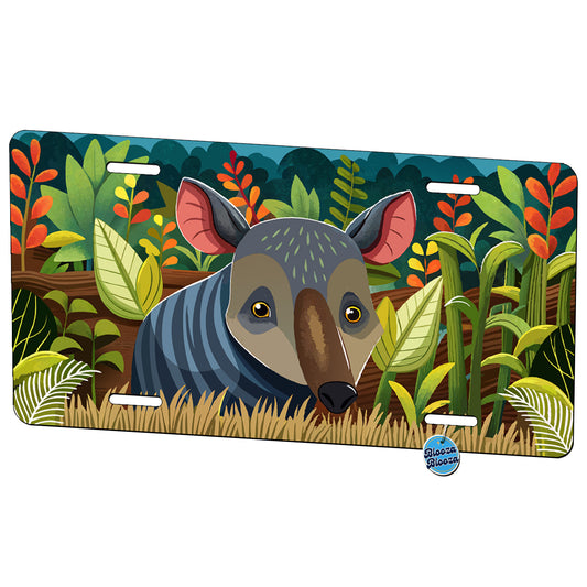 Peeking Tapir Metal Vanity Novelty Tag License Plate for Trucks Cars SUVs