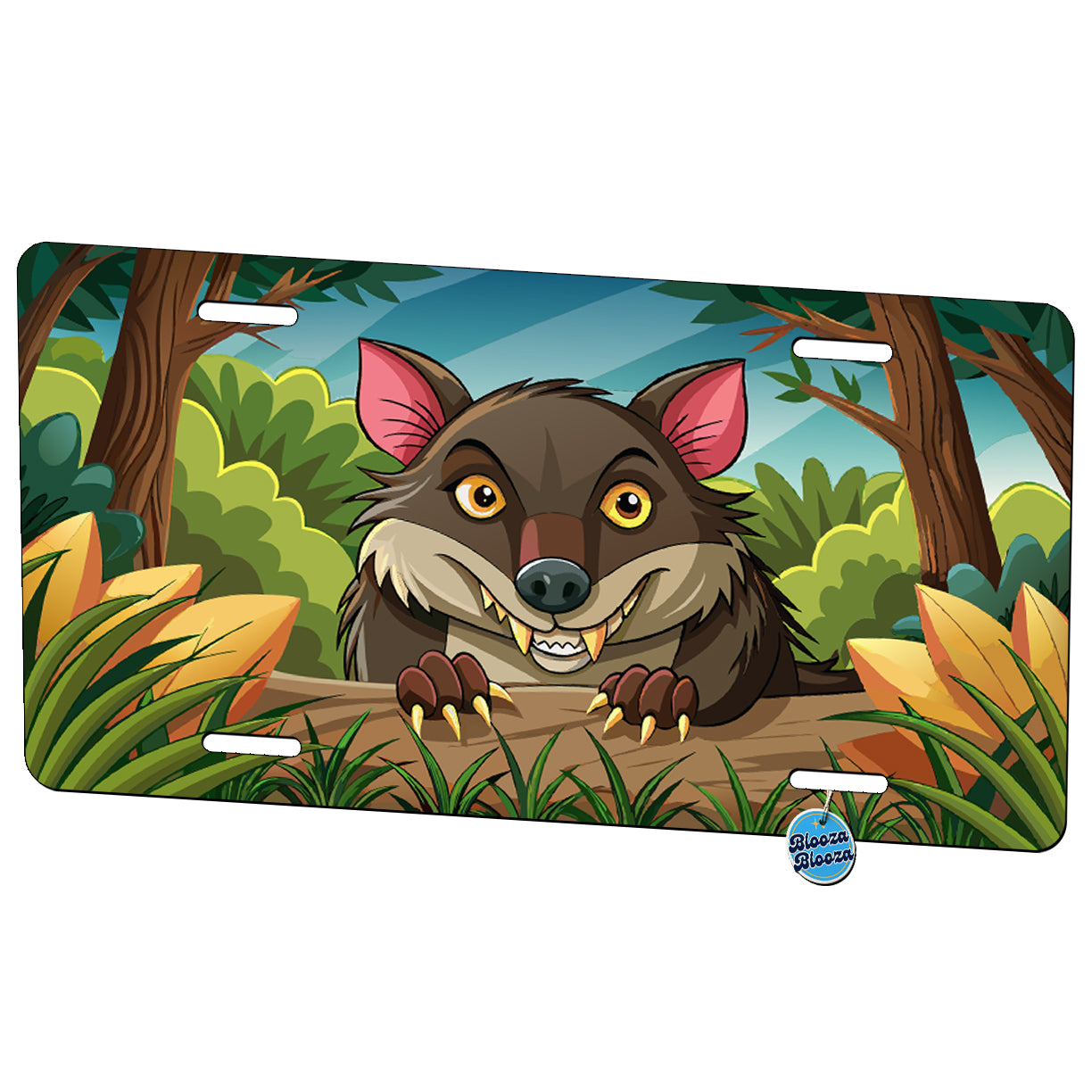 Peeking Tasmanian Devil Metal Vanity Novelty Tag License Plate for Trucks Cars SUVs