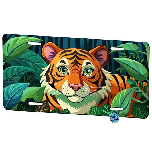 Peeking Tiger Metal Vanity Novelty Tag License Plate for Trucks Cars SUVs