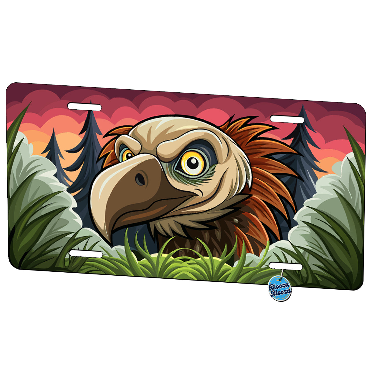 Peeking Vulture Bird Metal Vanity Novelty Tag License Plate for Trucks Cars SUVs