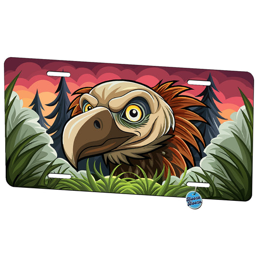 Peeking Vulture Bird Metal Vanity Novelty Tag License Plate for Trucks Cars SUVs