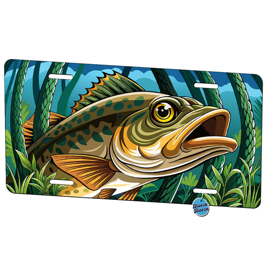 Peeking Walleye Fish Metal Vanity Novelty Tag License Plate for Trucks Cars SUVs