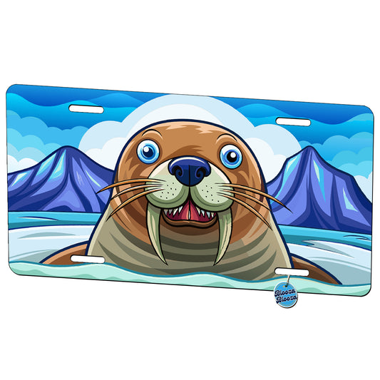 Peeking Walrus Metal Vanity Novelty Tag License Plate for Trucks Cars SUVs