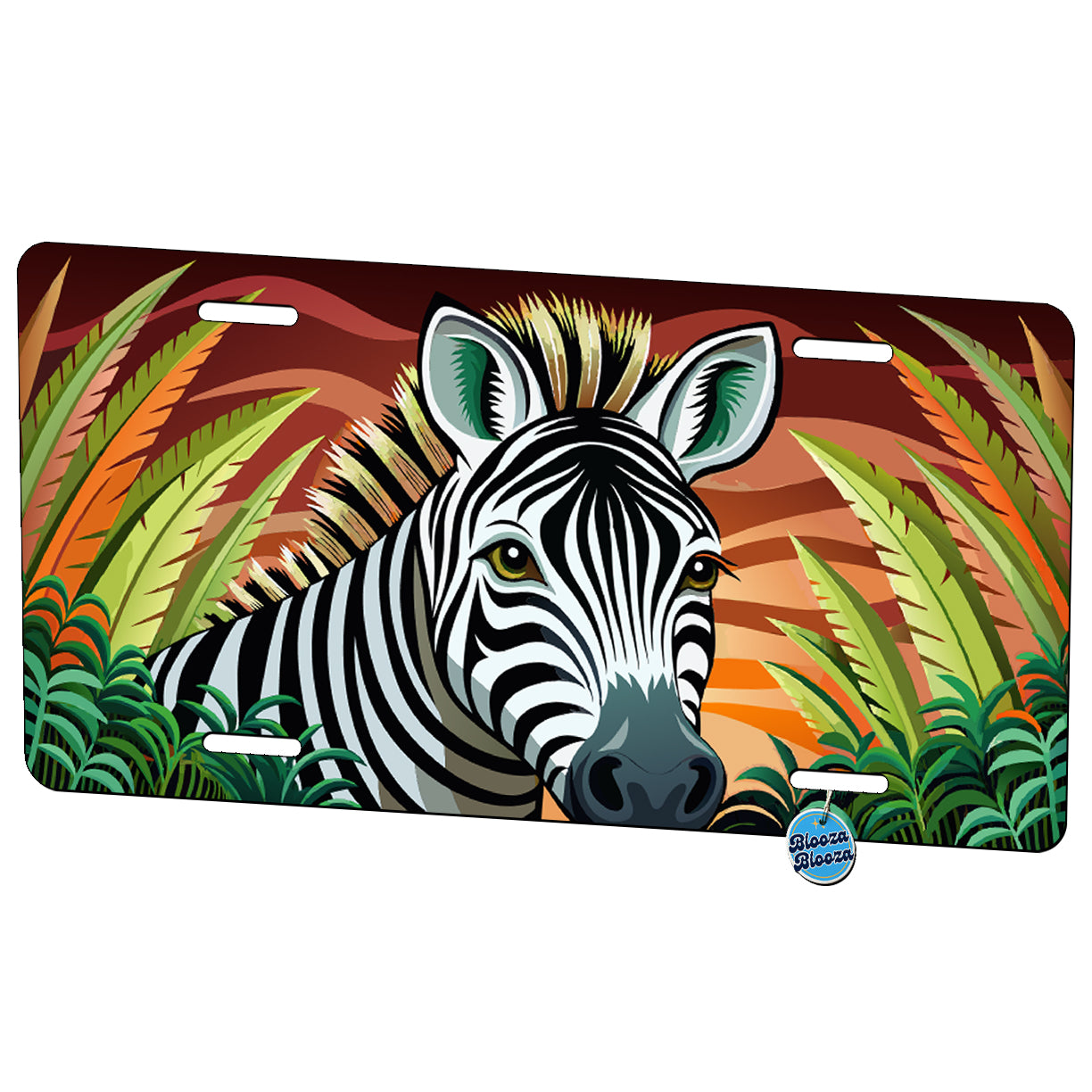 Peeking Zebra Metal Vanity Novelty Tag License Plate for Trucks Cars SUVs