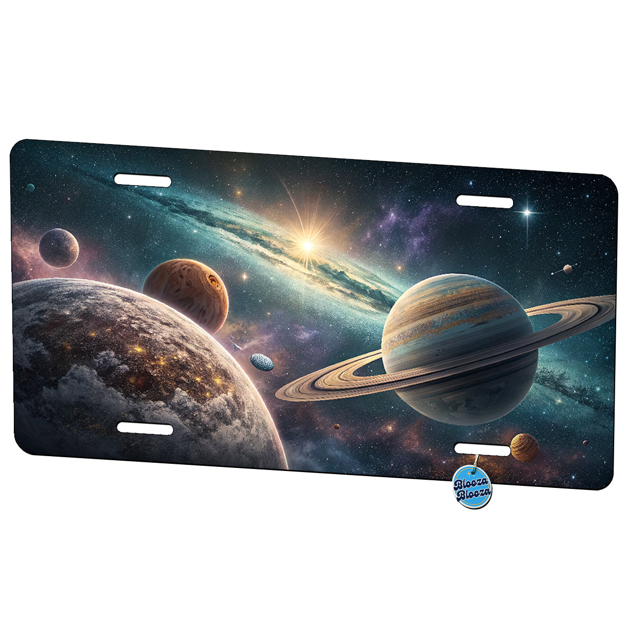 Planets In Space Stars Solar System Metal Vanity Novelty Tag License Plate for Trucks Cars SUVs