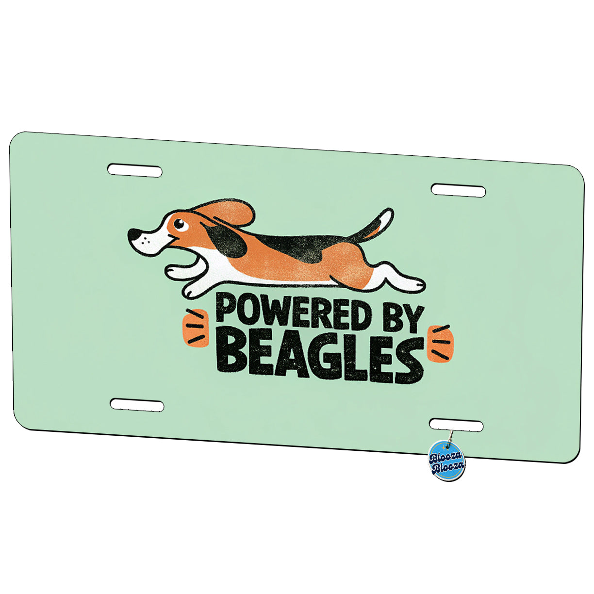 Powered By Beagles Dogs Metal Vanity Novelty Tag License Plate for Trucks Cars SUVs