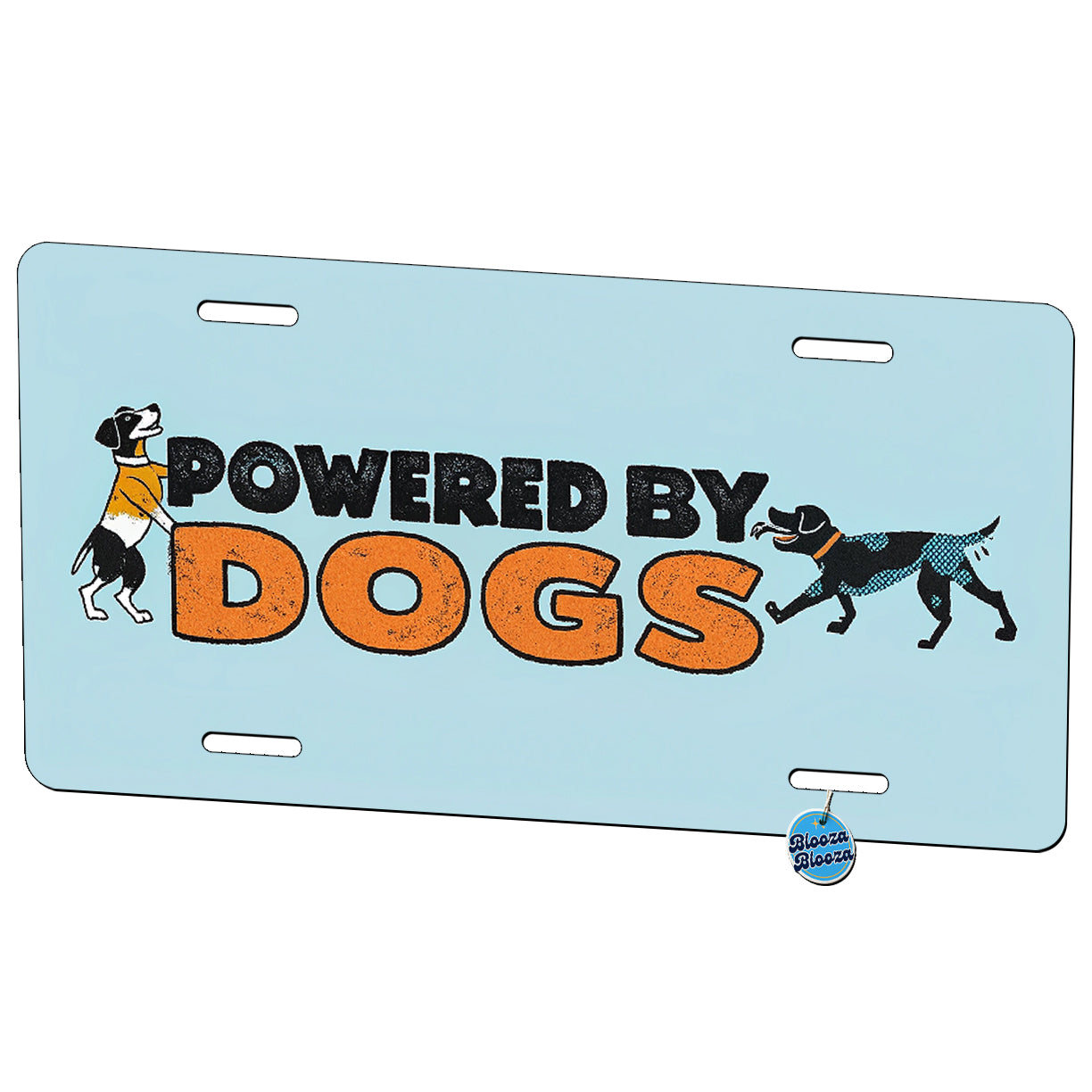 Powered By Dogs Metal Vanity Novelty Tag License Plate for Trucks Cars SUVs