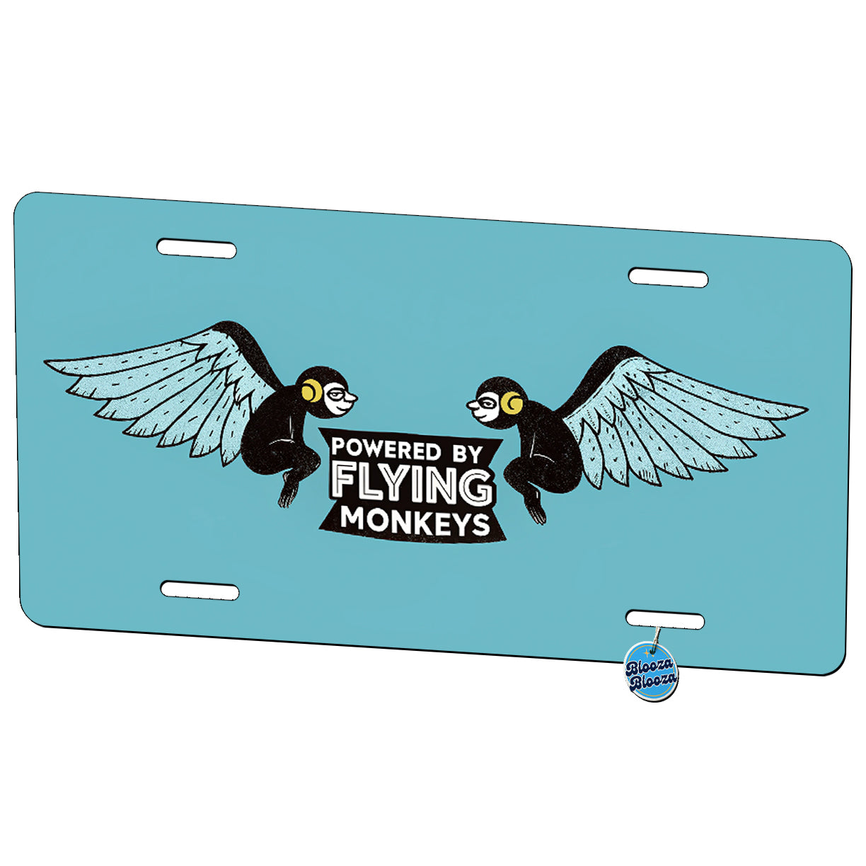 Powered By Flying Monkeys Metal Vanity Novelty Tag License Plate for Trucks Cars SUVs