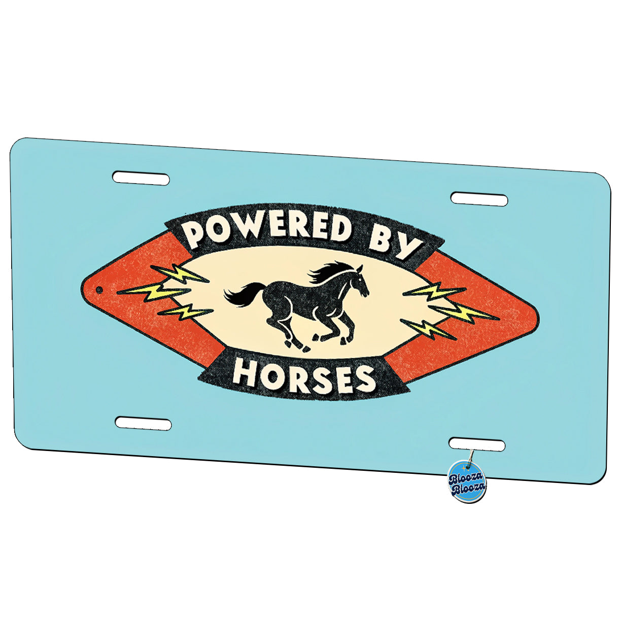 Powered By Horses Metal Vanity Novelty Tag License Plate for Trucks Cars SUVs