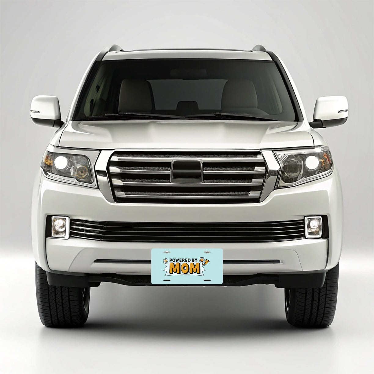 Powered By Mom Metal Vanity Novelty Tag License Plate for Trucks Cars SUVs