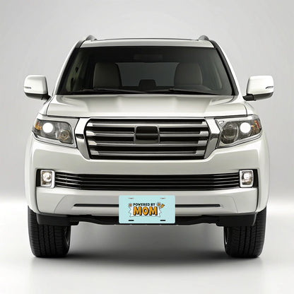 Powered By Mom Metal Vanity Novelty Tag License Plate for Trucks Cars SUVs