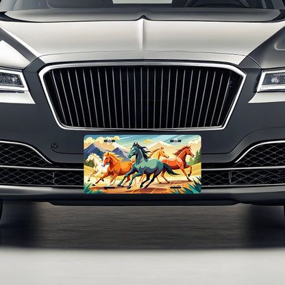 Running Wild Horses Metal Vanity Novelty Tag License Plate for Trucks Cars SUVs