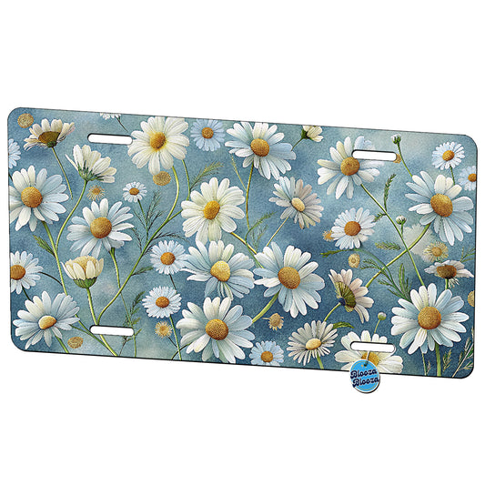 Scattered Daisies Metal Vanity Novelty Tag License Plate for Trucks Cars SUVs