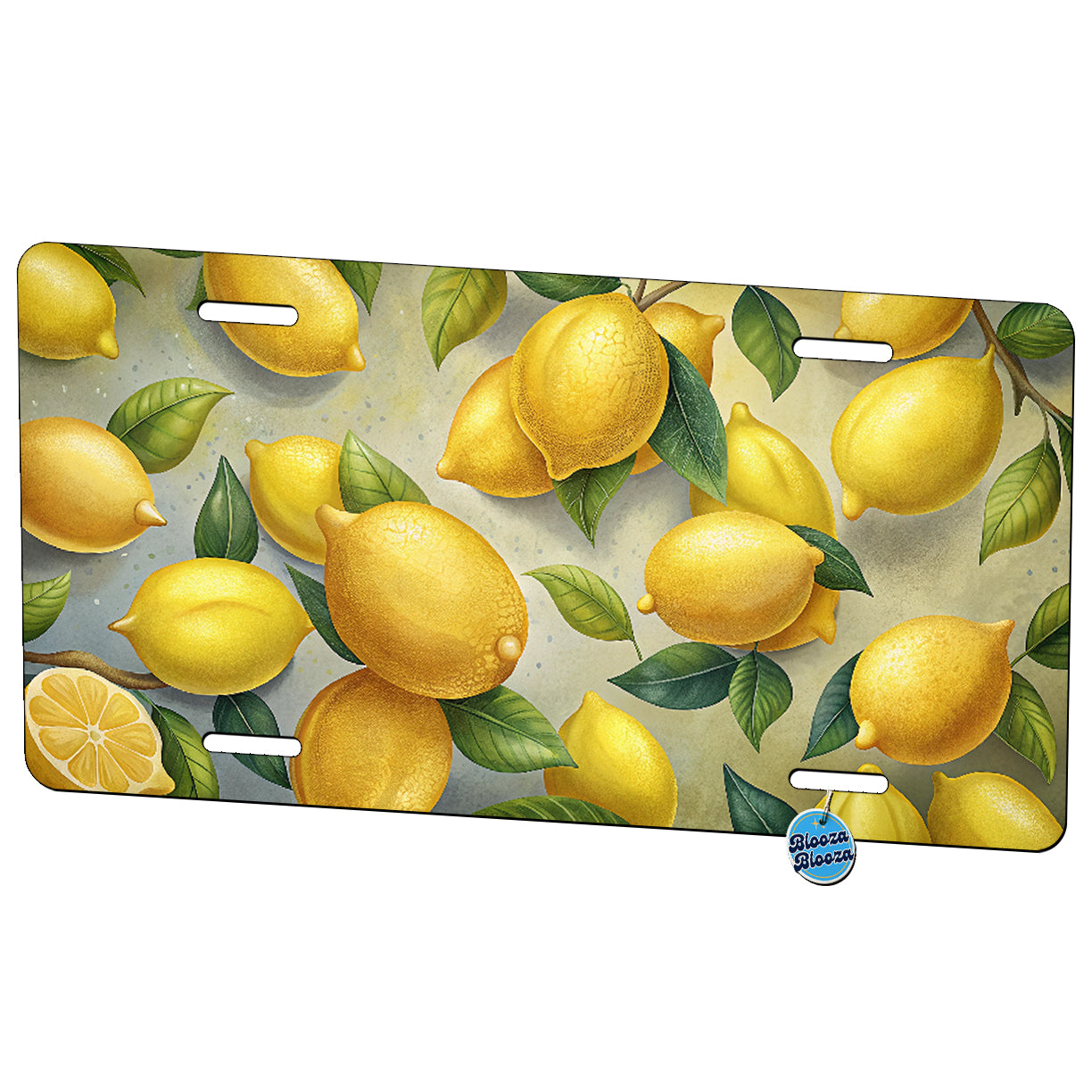 Scattered Lemons Metal Vanity Novelty Tag License Plate for Trucks Cars SUVs