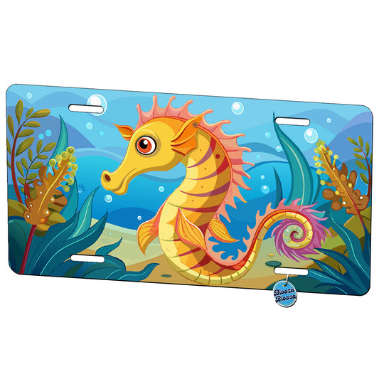 Seahorse Swimming In Ocean Metal Vanity Novelty Tag License Plate for Trucks Cars SUVs