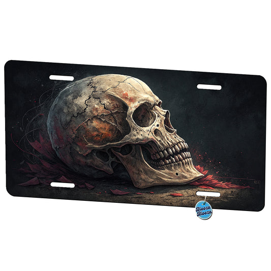Skull On Ground Metal Vanity Novelty Tag License Plate for Trucks Cars SUVs