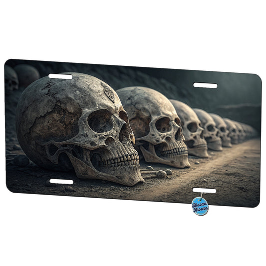 Skulls In A Row Metal Vanity Novelty Tag License Plate for Trucks Cars SUVs