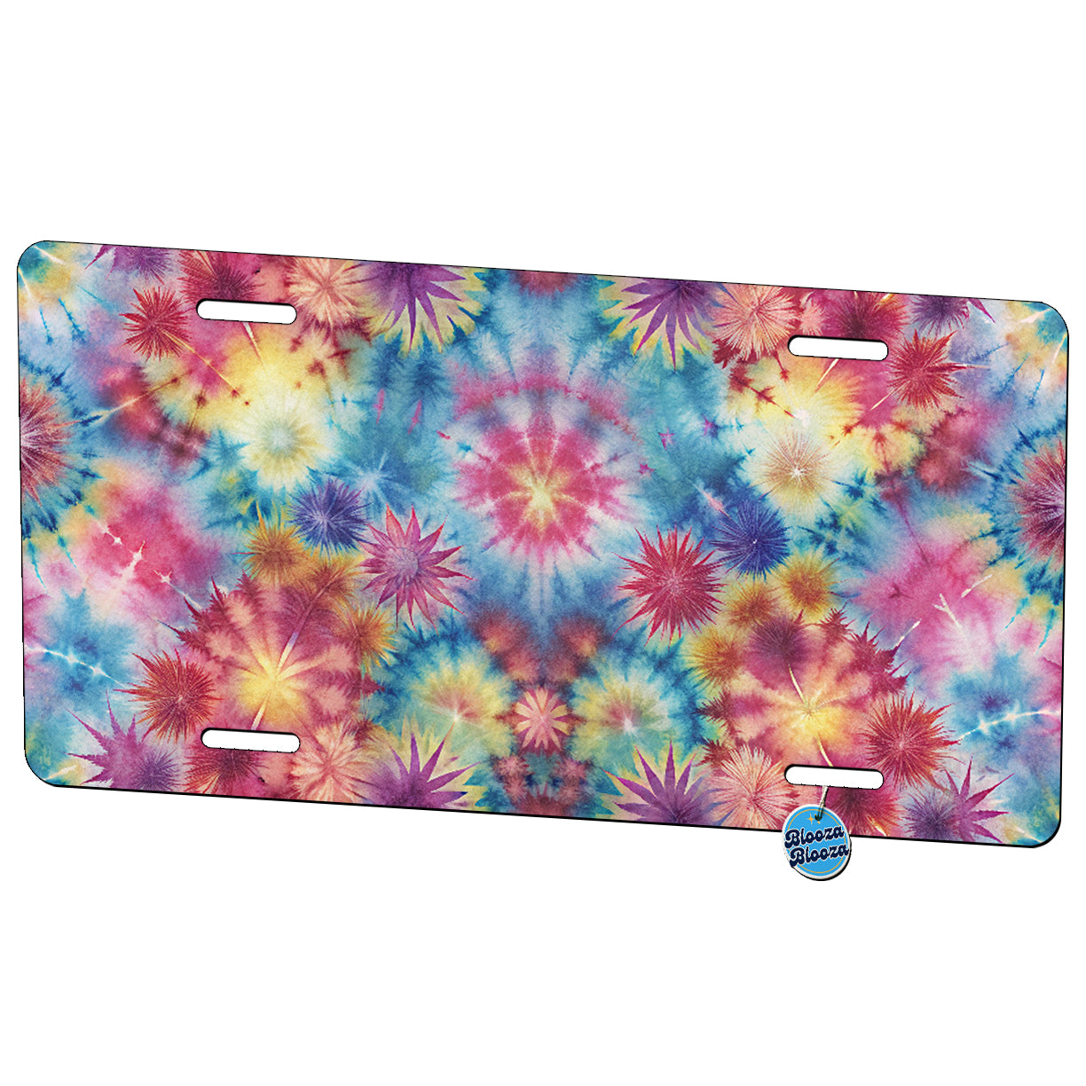 Tie Dye Background Metal Vanity Novelty Tag License Plate for Trucks Cars SUVs