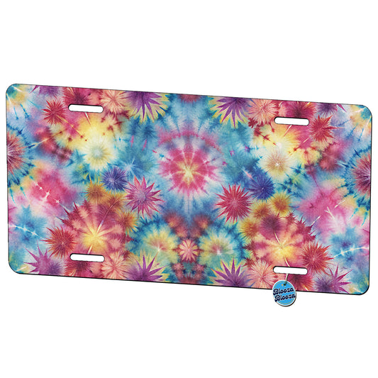 Tie Dye Background Metal Vanity Novelty Tag License Plate for Trucks Cars SUVs