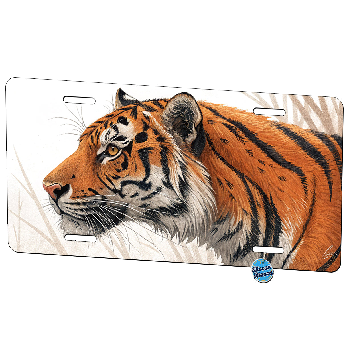 Tiger Stalking Metal Vanity Novelty Tag License Plate for Trucks Cars SUVs