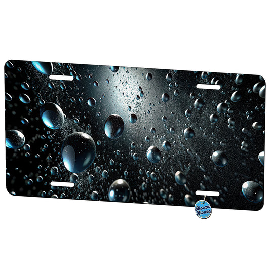 Water Droplets Dark Background Metal Vanity Novelty Tag License Plate for Trucks Cars SUVs