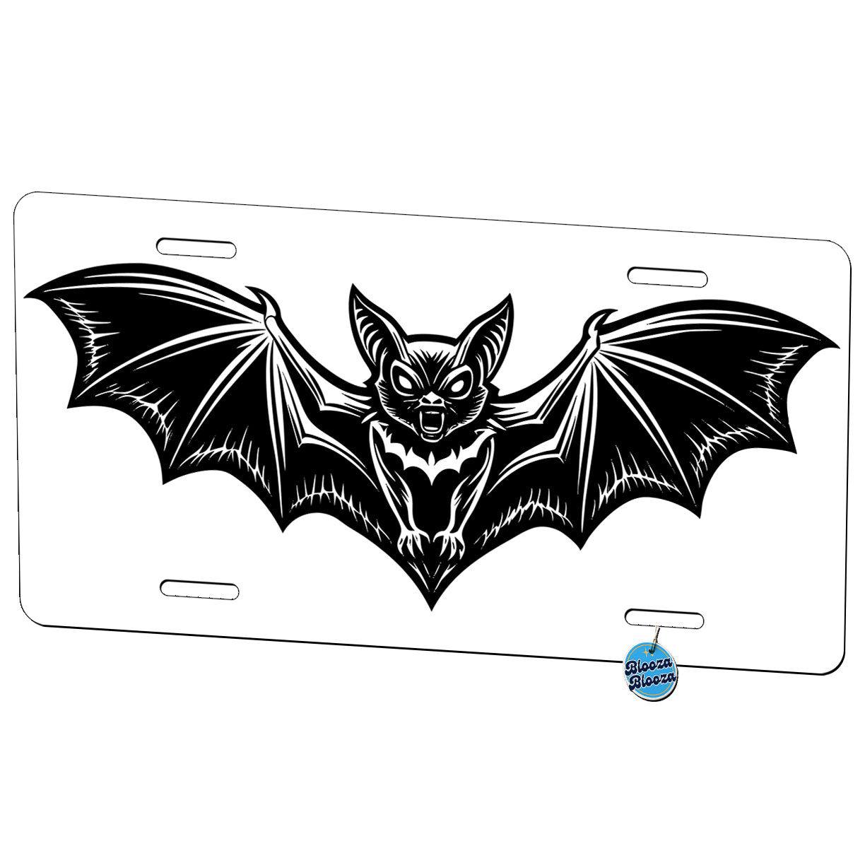 Bat Black White Metal Vanity Novelty Tag License Plate for Trucks Cars SUVs